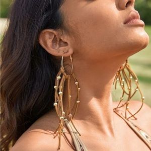 Boho Bead Decor Fringe Drop Earrings fairycore